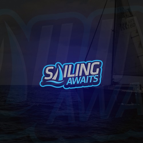 Boat logo with the title 'Sailing Awaits'