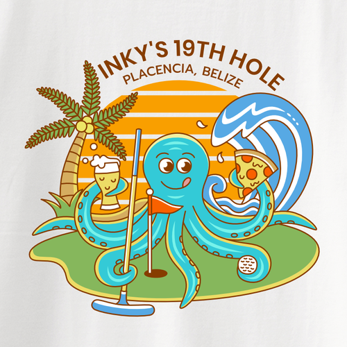 Restaurant t-shirt with the title 'Inky's 19th Hole T-Shirt'