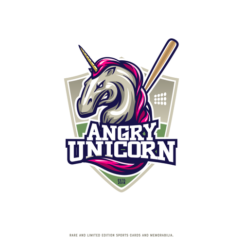 CorelDRAW design with the title 'Angry Unicorn'