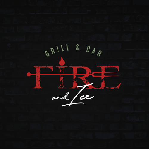Steakhouse logo with the title 'Fire & Ice'