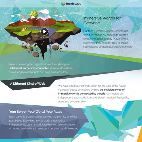 Low poly design with the title 'Create a Powerful Website for a Cutting-Edge Tech Company that will soon be all over the NEWS!'