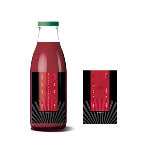 Japanese label with the title 'Bold Logo for Sushi Drink'