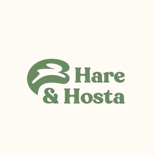 Bunny logo with the title 'Hare & Hosta Logo'