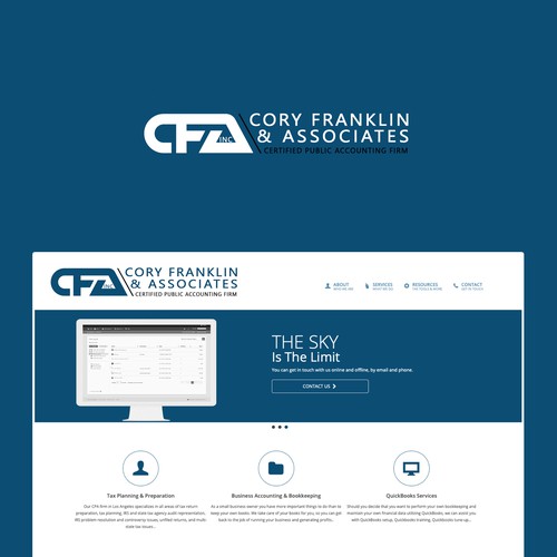 Accounting brand with the title 'CF&A LOGO / BRANDING CONTEST.'