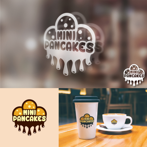 Pancake design with the title 'Fun and yummy logo for Mini Pancakes'