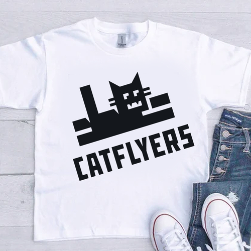 Black and white music logo with the title 'Catflyers'