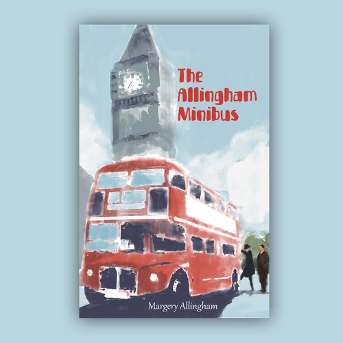 Watercolor book cover with the title 'The Allingham Minibus'