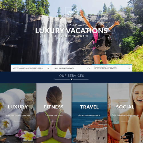 Winning website with the title 'Luxry vacations'