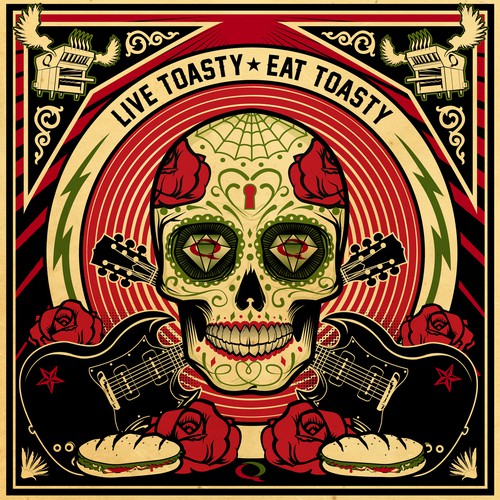 Guitar artwork with the title 'Quiznos Music Concert Poster'