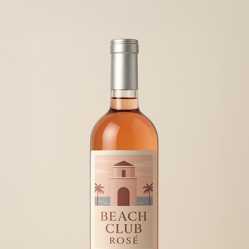 Rose label with the title 'Premium rosé wine label design for lifestyle brand'