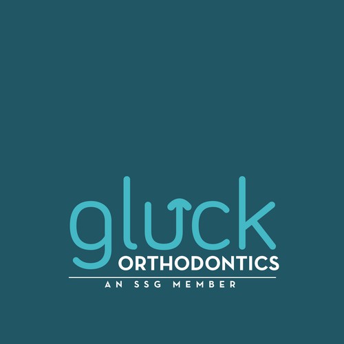 Orthodontist logo with the title 'gluck orthodontics Logo'