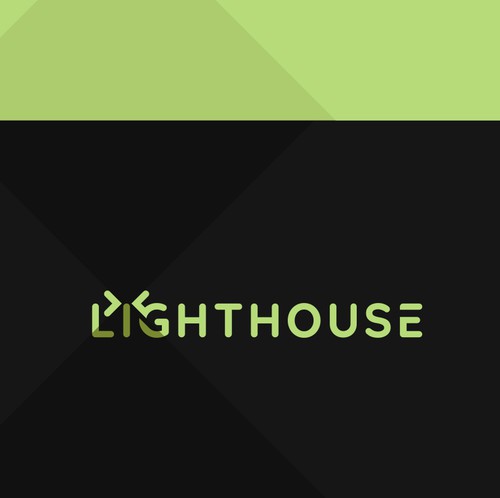 Round logo with the title 'Minimalistic logo for "Lighthouse" - Company that offers motion picture lighting equipment for hire'