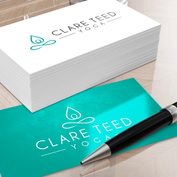 Meditation design with the title 'Clare Teed yoga logo'