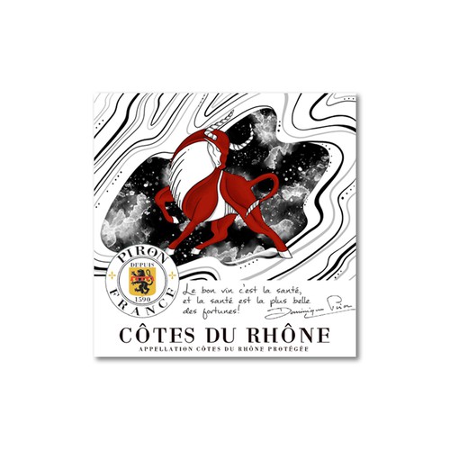 Wine label artwork with the title 'Wine label illustration'