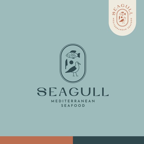 EPS design with the title 'Egyptian seafood restaurant logo'