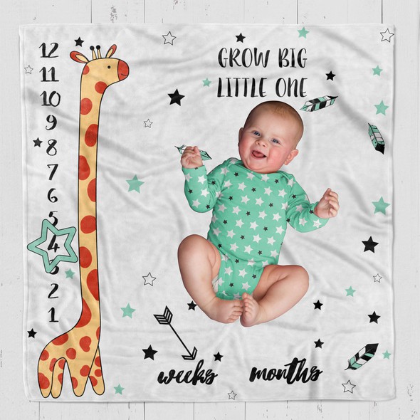 Baby blanket design with the title 'Milestone blanket design'