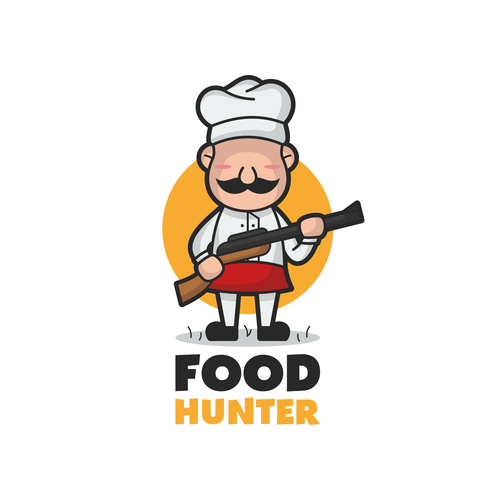 Chef logo with the title 'Food hunter logo'