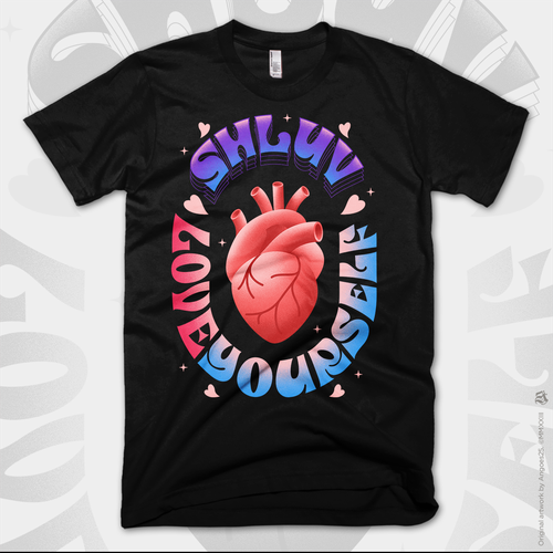 Heart t-shirt with the title 'Motivation t shirt design'