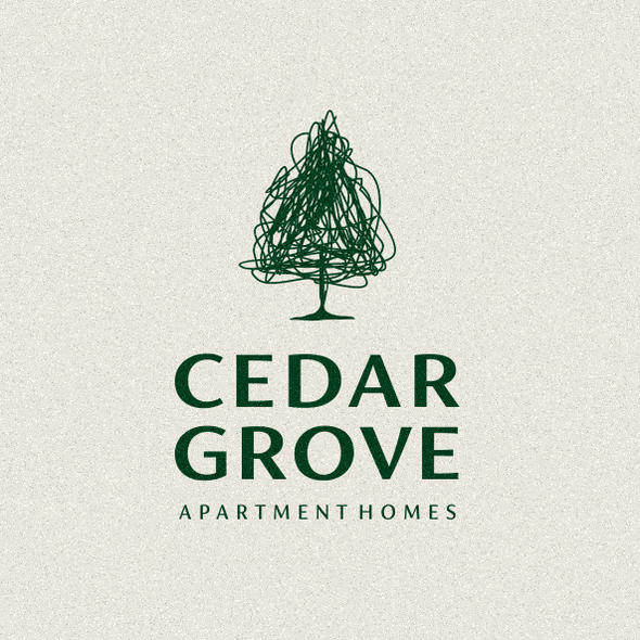 Elements of nature logo with the title 'CEDAR GROVE'
