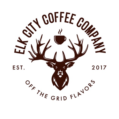 Elk logo with the title 'Vintage Logo concept for a coffee company'