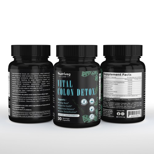 Nutrition packaging with the title 'Jar packaging label Design'