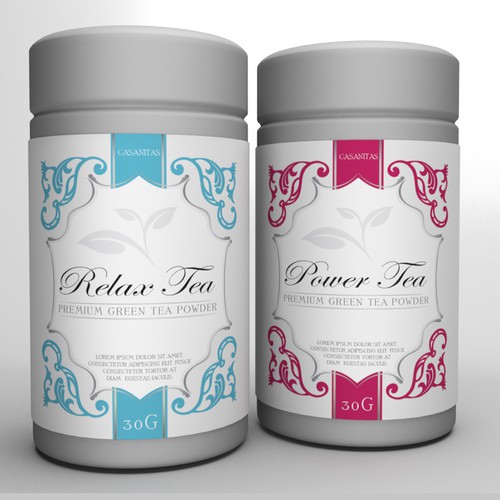 Tea label with the title 'Tea Label Sticker forTea Can / Box'