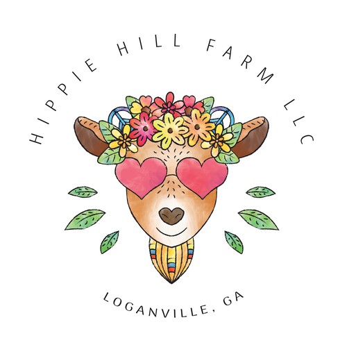 Groovy design with the title 'A Funky and Fun Logo for Hippie Hill Farm'