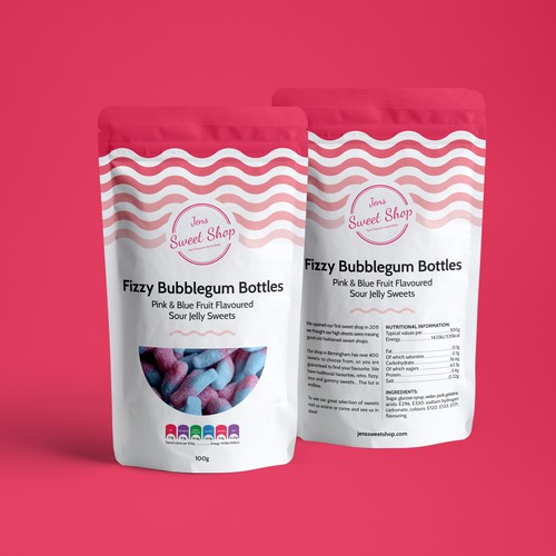 Candy packaging with the title 'Sweets package'