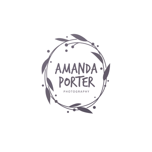 Flower wreath logo with the title 'personal photographer logo design '