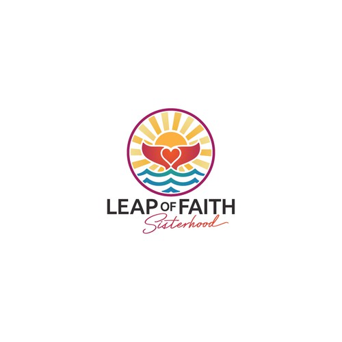 Social networking design with the title 'Leap Of Faith Sisterhood '