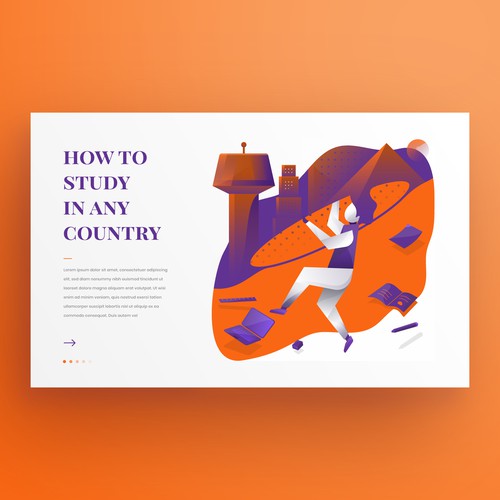 Slider design with the title 'Web slider for educational website'