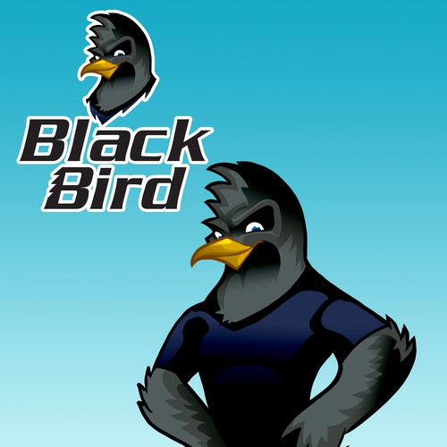 Crow design with the title 'Black bird'