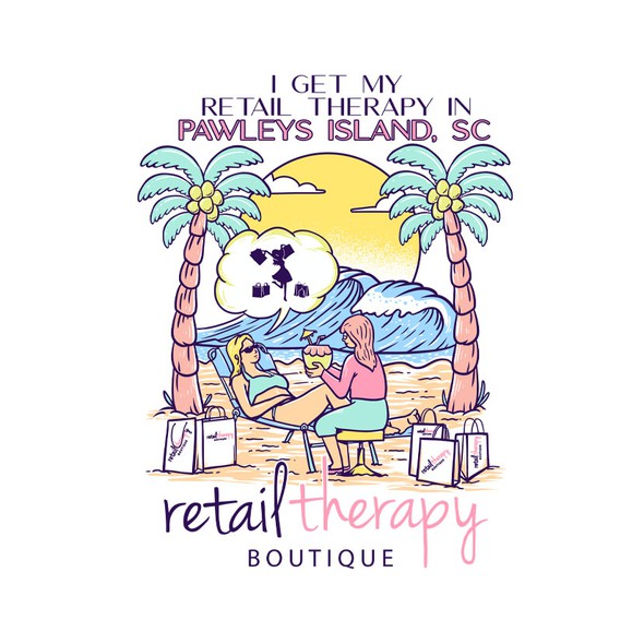 Fashion t-shirt with the title 'Retail Therapy'