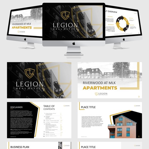 Presentation design with the title 'Equity Real Estate Fund - Pitch deck'