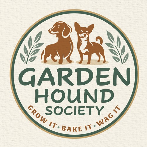 Gardening logo with the title 'Garden Hound Society'