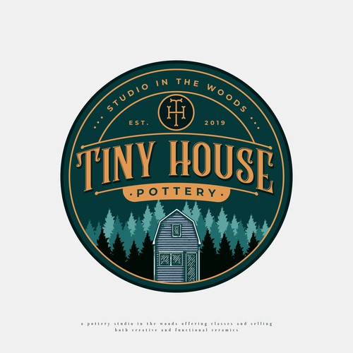House logo with the title 'Tiny House Pottery'