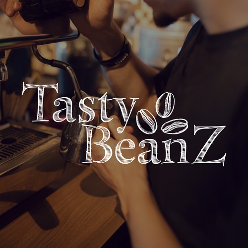 Chalk logo with the title 'Hipster Coffee Shop Logo Concept'