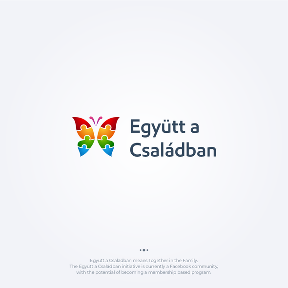 Butterfly logo with the title 'Együtt a Családban'