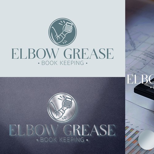 Sketching logo with the title 'Refresh branding for 'elbow grease''