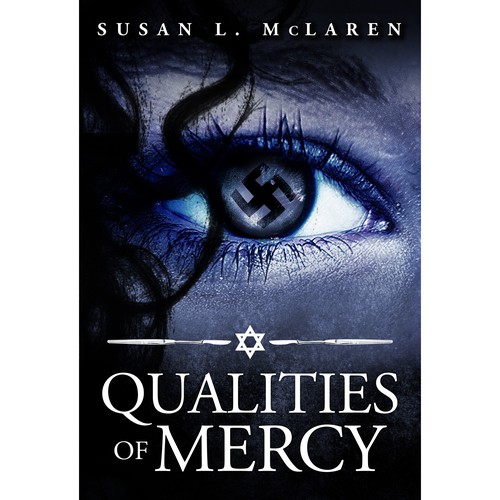 Blue book cover with the title 'ebook cover for historical fiction thriller'