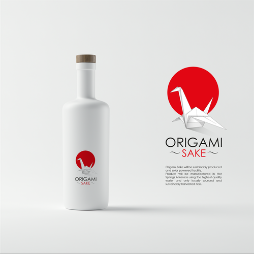 Origami brand with the title 'Origami sake logo proposal'