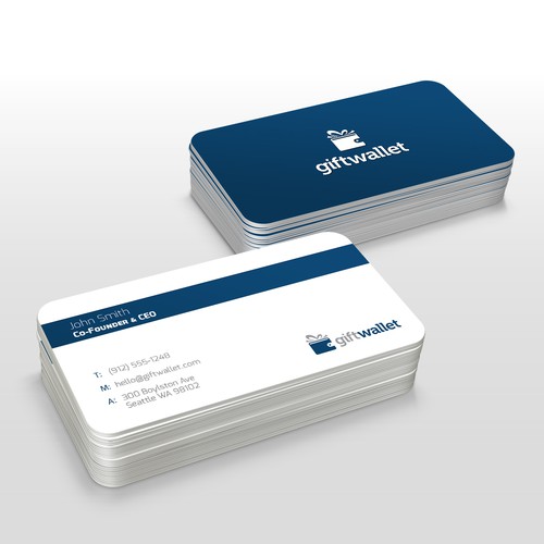 Wallet design with the title 'Create a logo and business card for giftwallet'