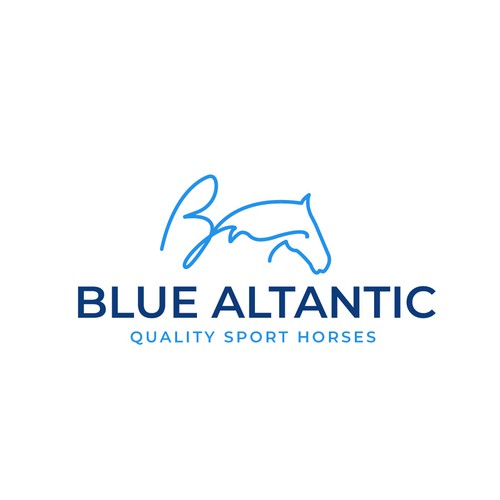 Horse brand with the title 'Logo & Brand Identity pack for  Blue Atlantic '
