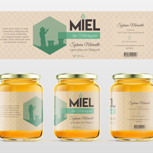Honey label with the title 'Honey Jar Label'