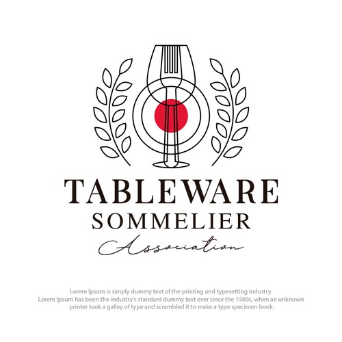 Wine glass design with the title 'Restaurant elegant logo'