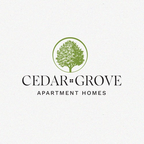 Logo with the title 'Cedar Grove Apartment Homes'