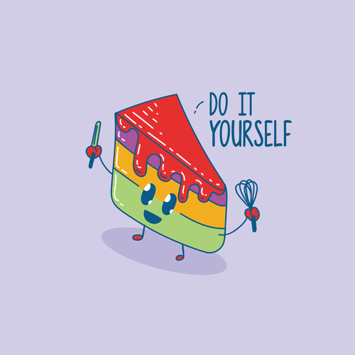 Cartoon t-shirt with the title 'Playful cartoon Illustration'