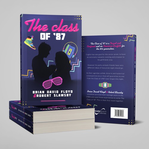 80s design with the title 'Book cover for 80's romance'