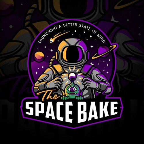 Futuristic brand with the title 'The Space Bake'