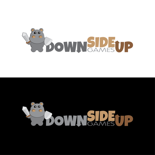 Hippo logo with the title 'Fun and playful logo for new independent games company'
